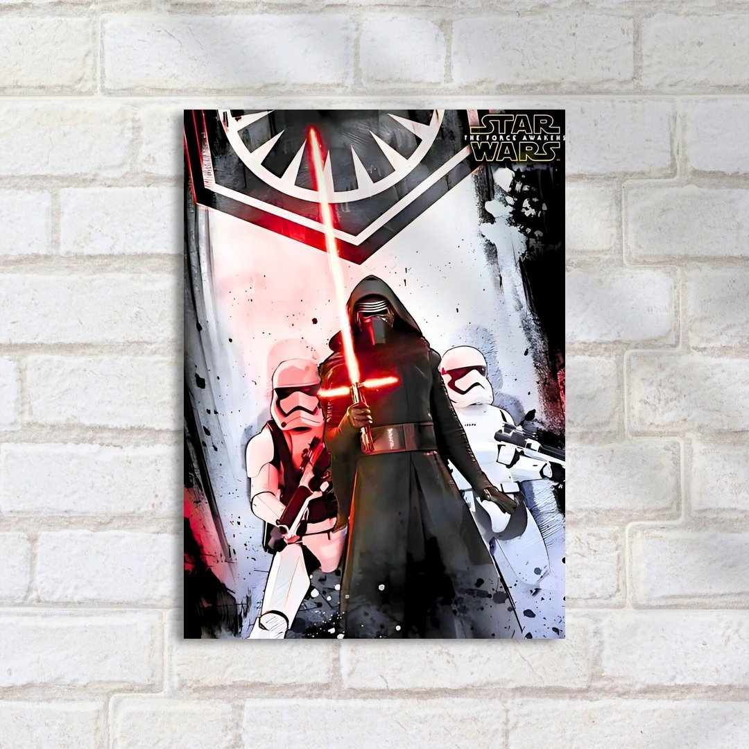 Quadro Decorativo Star Wars Kylo Ren Sabres Luz Tropa - Imagem 2