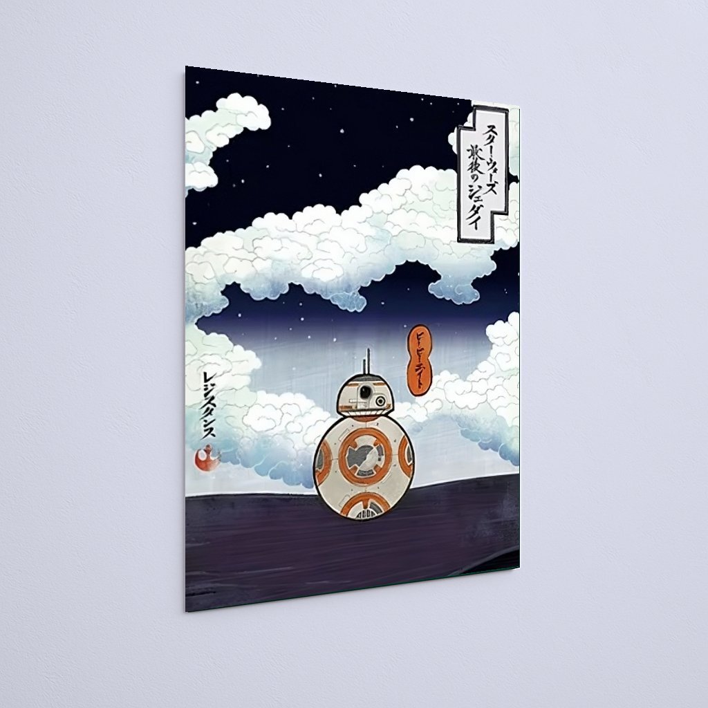 Quadro Decorativo Star Wars Bb8 Nuvens Estrelas - Imagem 3