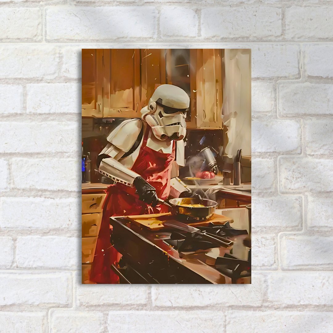 Quadro Decorativo Star Wars Stormtrooper Cozinhando Avental - Imagem 2