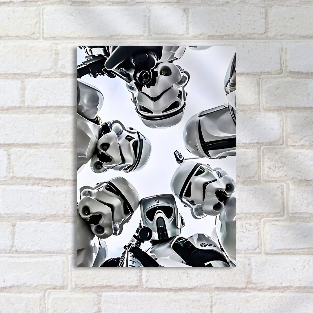 Quadro Decorativo Star Wars Stormtroopers Uniformes Branco Encontro - Imagem 2