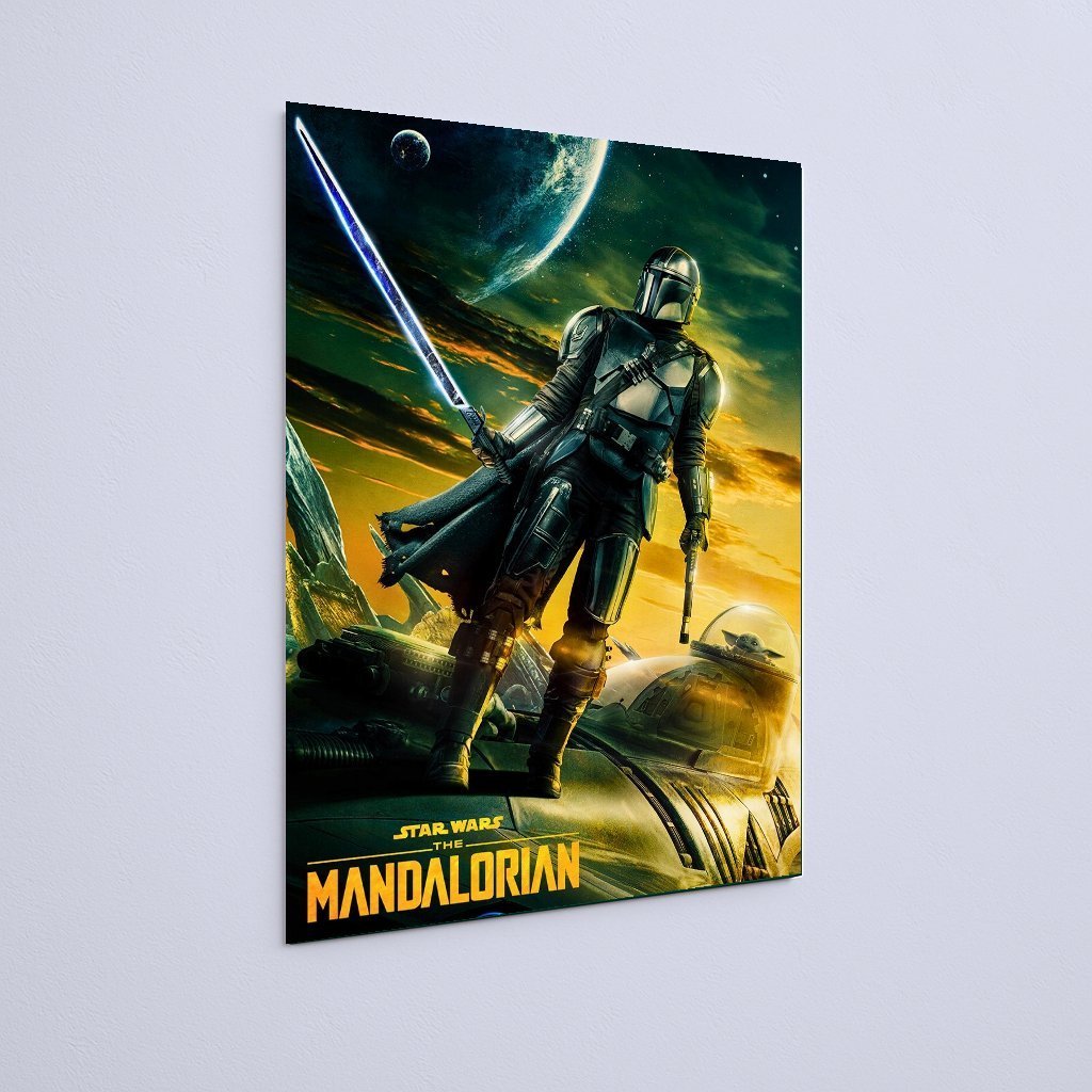 Quadro Decorativo Star Wars Mandaloriano Sabre Luz Paisagem - Imagem 3