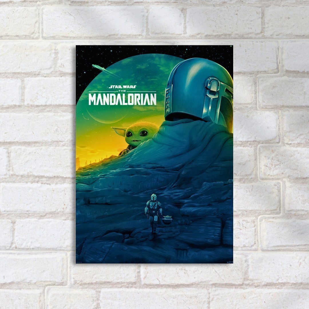 Quadro Decorativo Star Wars Mandalorian Grogu Poster Spaceship - Imagem 2