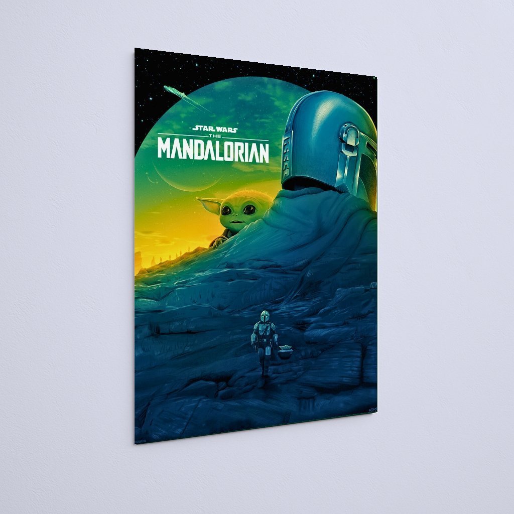 Quadro Decorativo Star Wars Mandalorian Grogu Poster Spaceship - Imagem 3