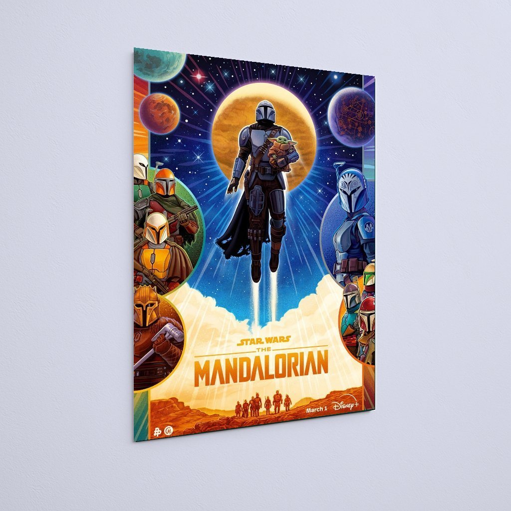 Quadro Decorativo Star Wars Mandalorian Grogu Espaco Artesanato - Imagem 3