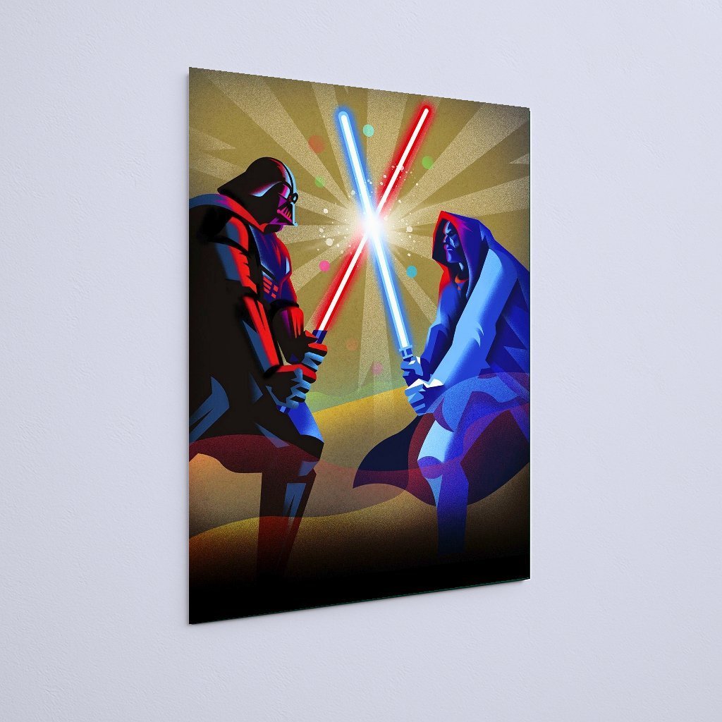 Quadro Decorativo Star Wars Darth Vader Duelo Luzes - Imagem 3