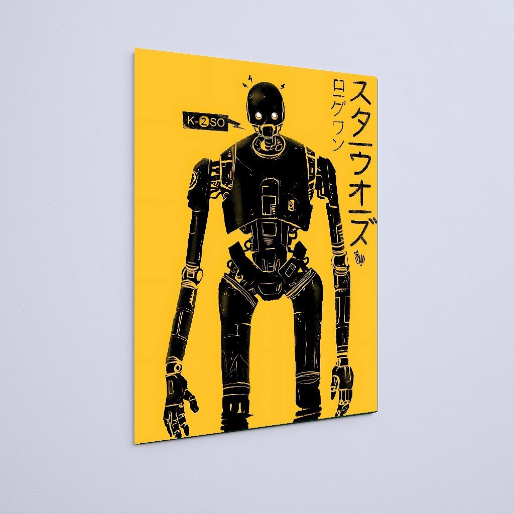 Quadro Decorativo Star Wars K2so Robô Arte Amarelo - Imagem 3
