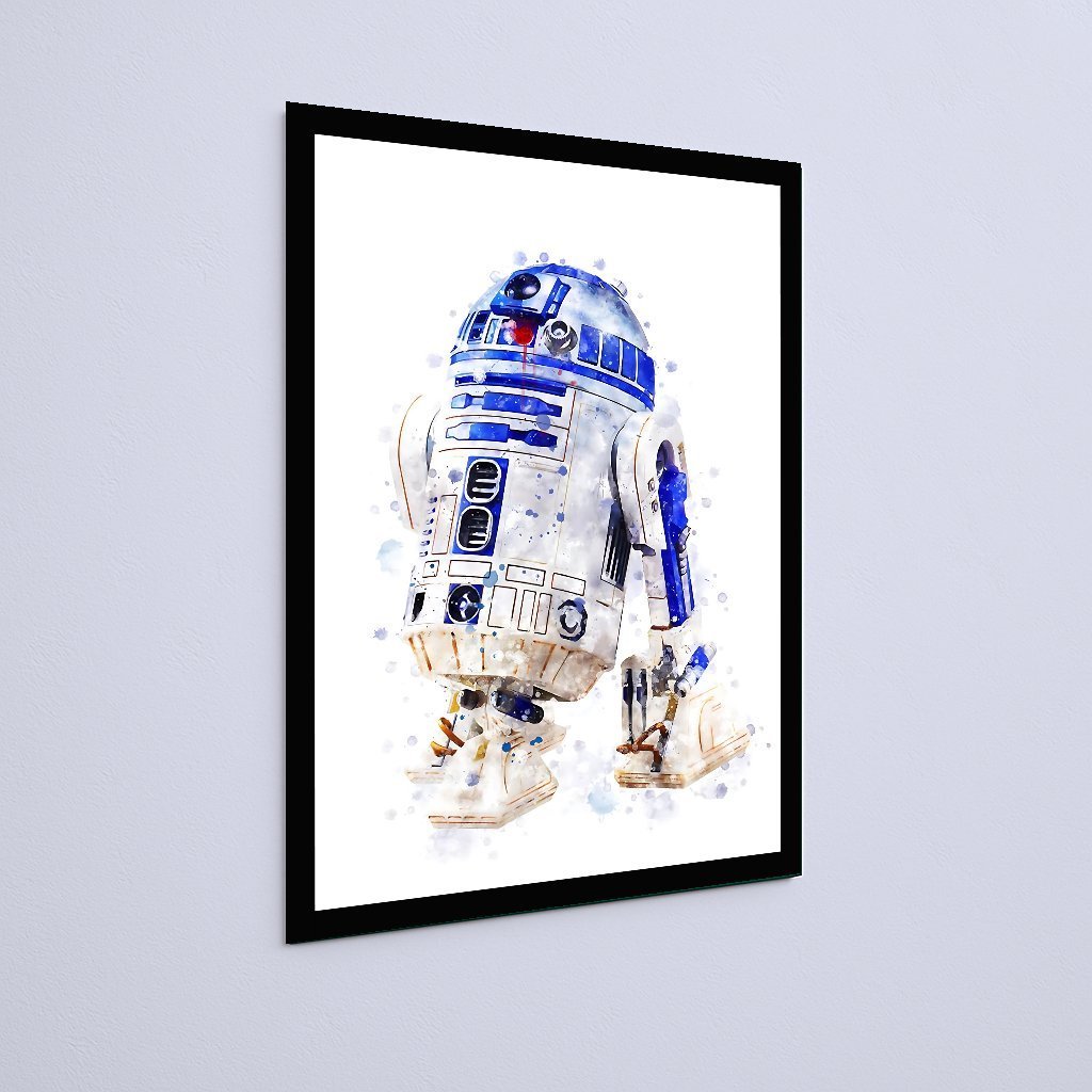 Quadro Decorativo Star Wars R2d2 Ilustracao Aquarela - Imagem 3