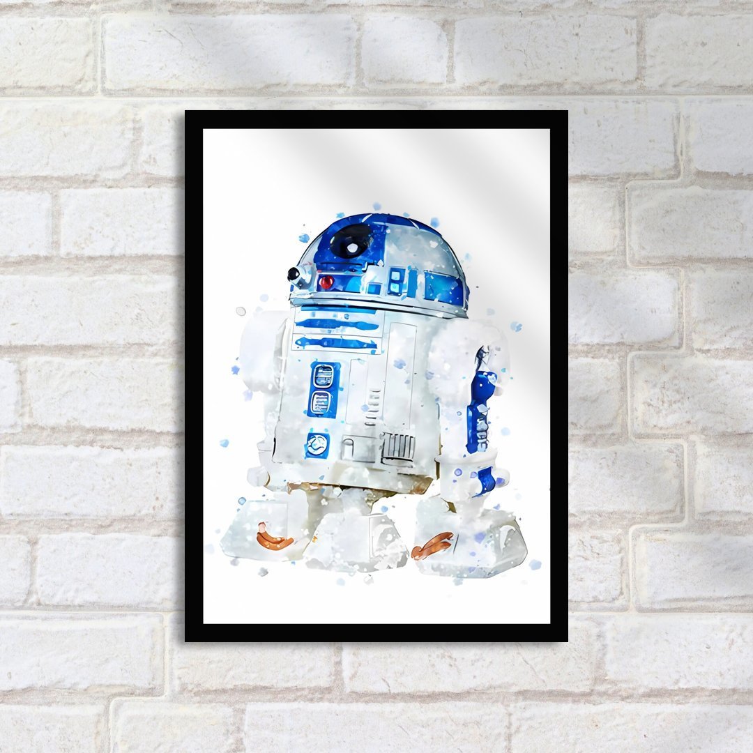 Quadro Decorativo Star Wars R2d2 Arte Aquarela - Imagem 2
