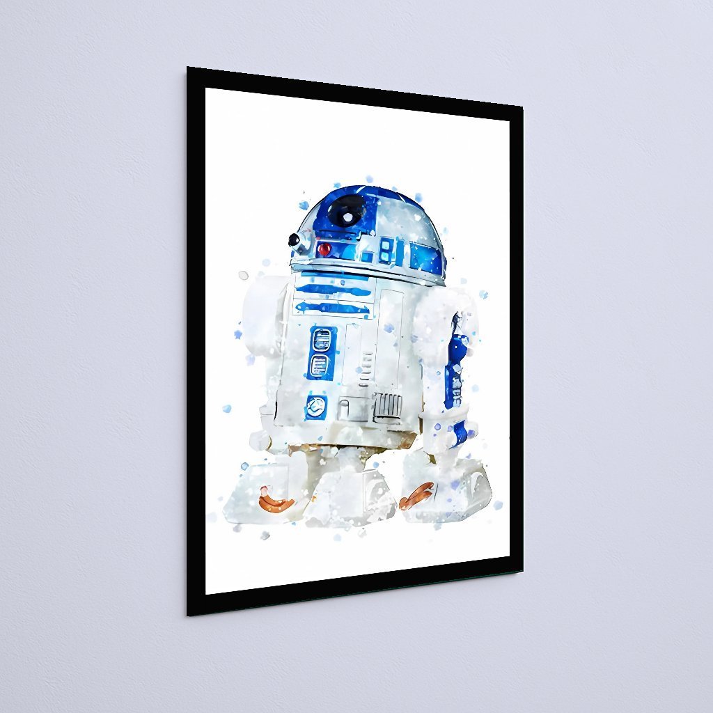 Quadro Decorativo Star Wars R2d2 Arte Aquarela - Imagem 3
