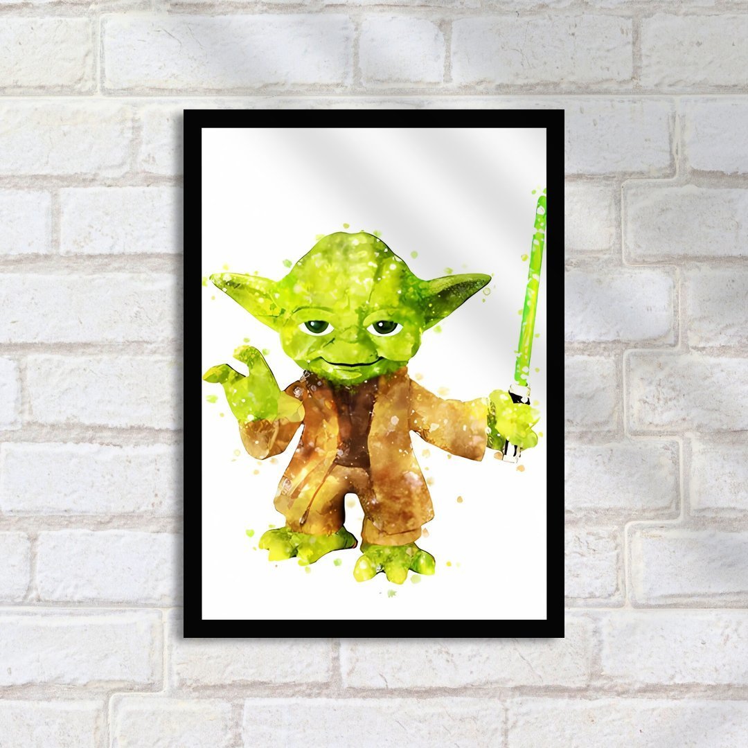 Quadro Decorativo Star Wars Yoda Sabre De Luz Arte - Imagem 2