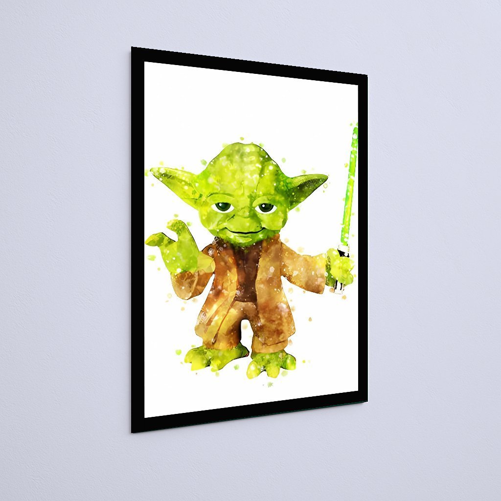 Quadro Decorativo Star Wars Yoda Sabre De Luz Arte - Imagem 3