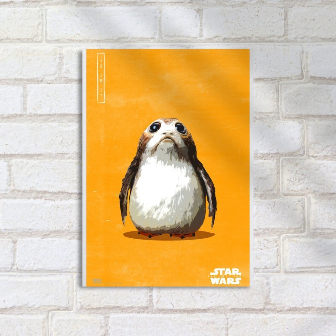 Quadro Decorativo Star Wars Porg Star Wars Laranja - Imagem 2