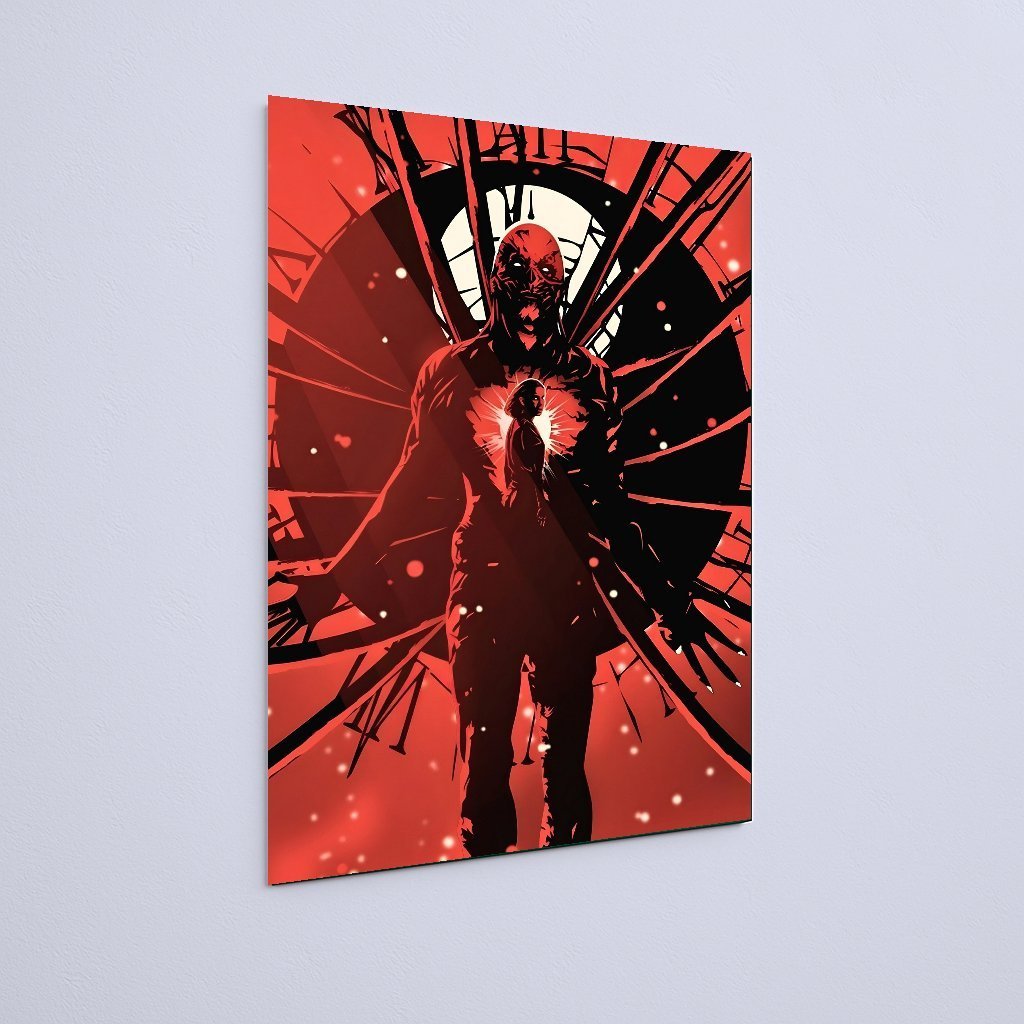 Quadro Decorativo Stranger Things Figura Sombra Relogio Vermelho - Imagem 3
