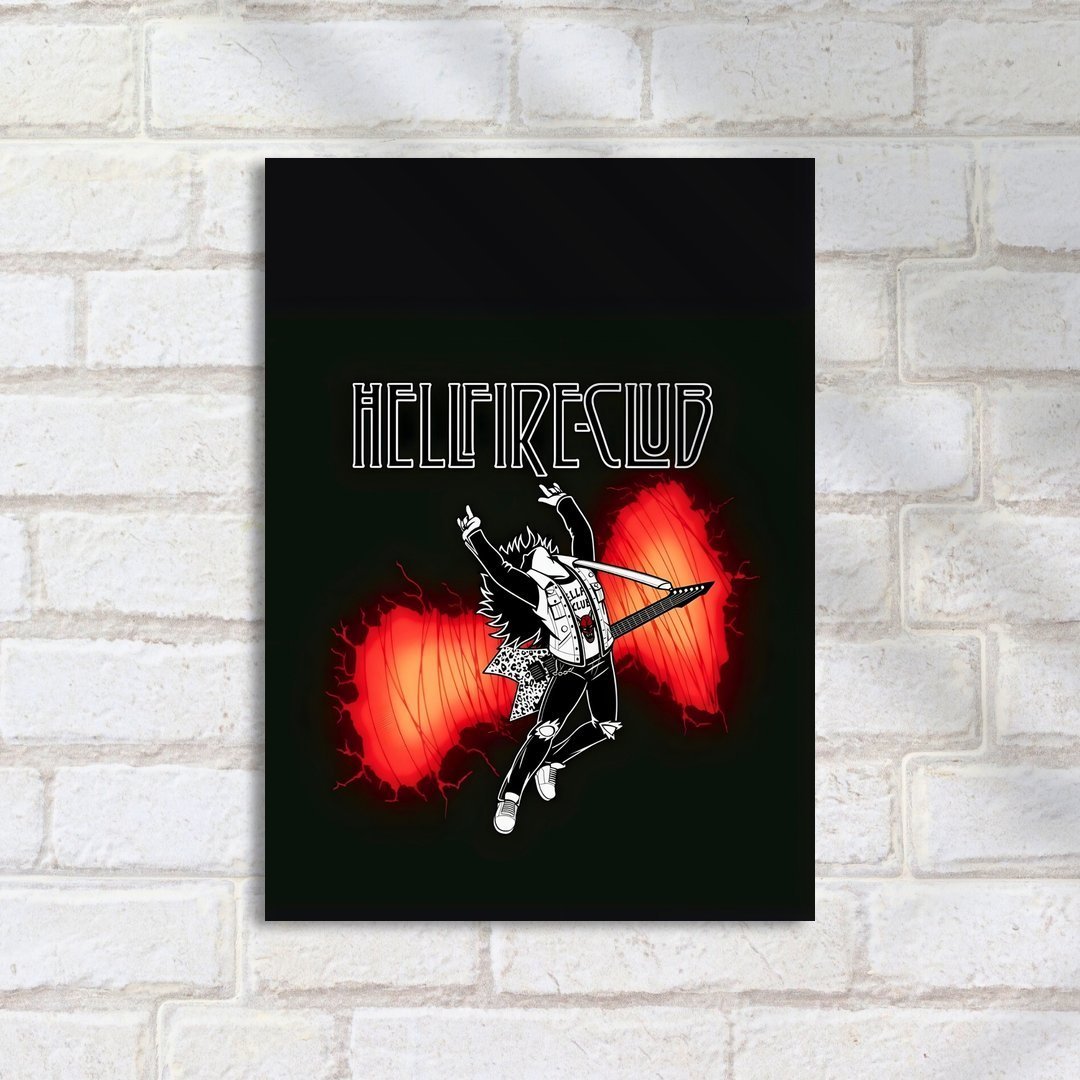 Quadro Decorativo Stranger Things Hellfire Club Guitarrista Rock - Imagem 2
