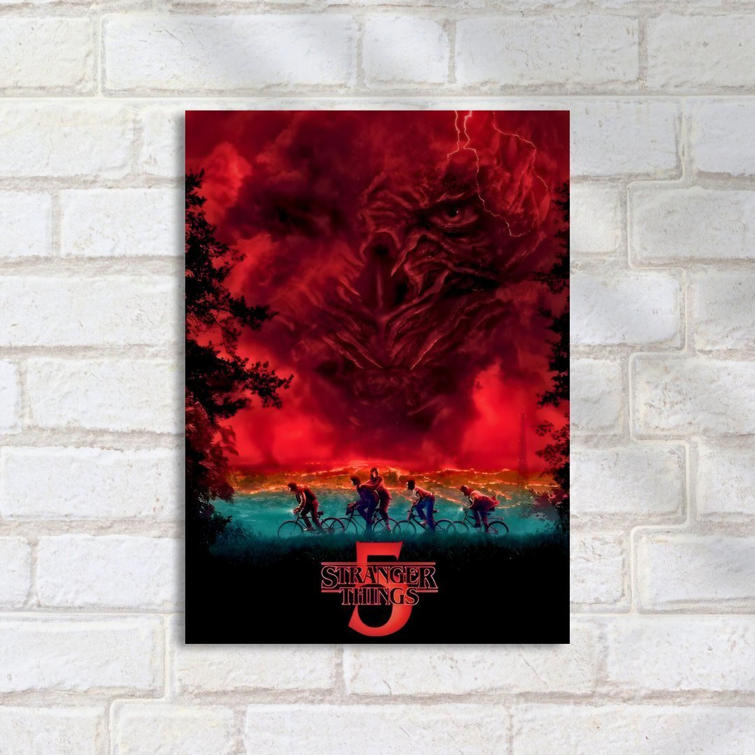Quadro Decorativo Stranger Things Monstro Bicicletas - Imagem 2