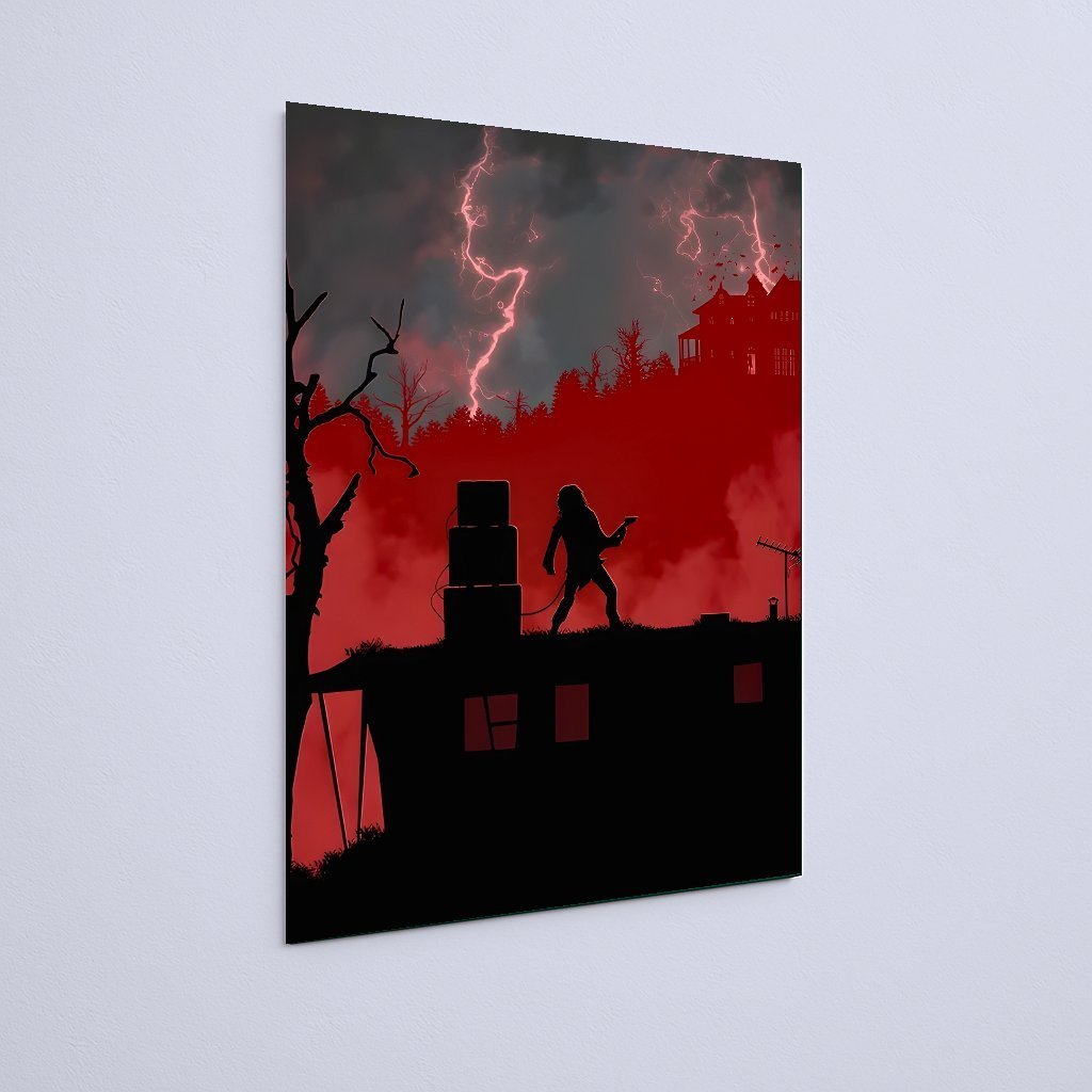 Quadro Decorativo Stranger Things Rock Guitarrista Relampagos Casa - Imagem 3