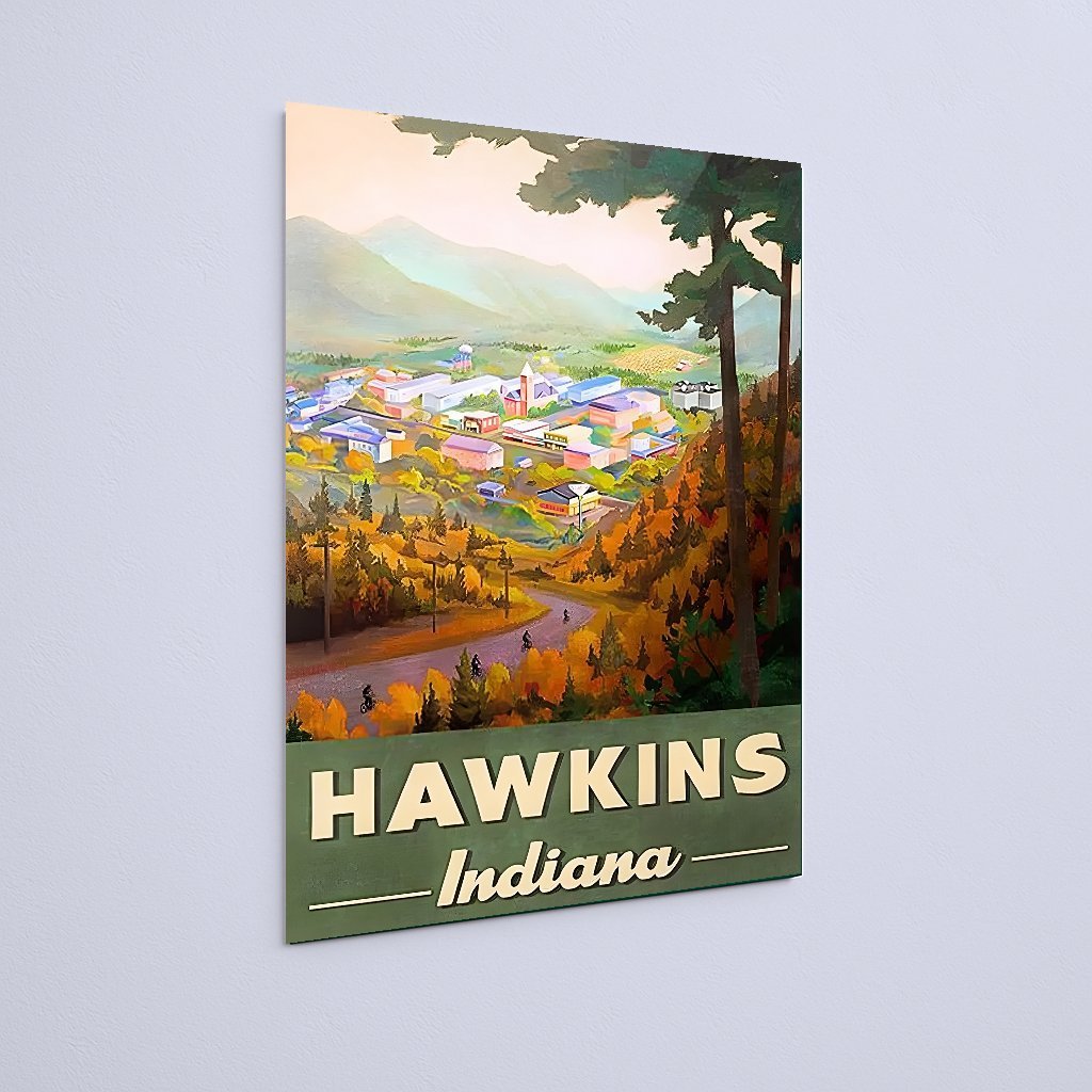 Quadro Decorativo Stranger Things Hawkins Indiana Cidade Paisagem - Imagem 3