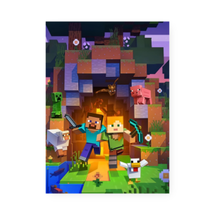 Quadro Decorativo Minecraft Steve Alex Aventura