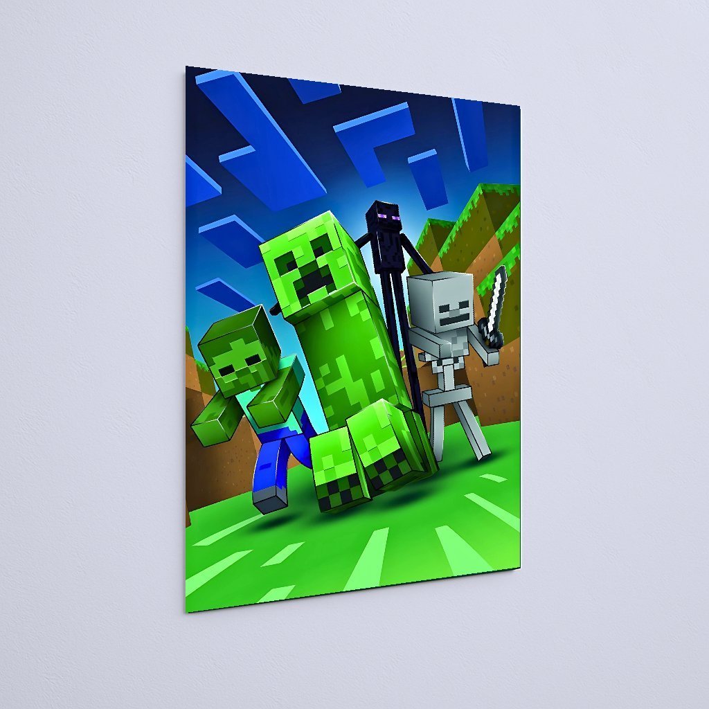 Quadro Decorativo Minecraft Creeper Zumbi Skeleton Enderman - Imagem 3