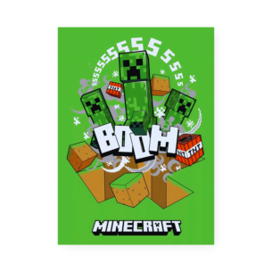 Quadro Decorativo Minecraft Creeper Explosao Minecraft Verde