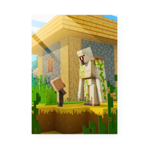Quadro Decorativo Minecraft Golem Vila Minecraft Sol