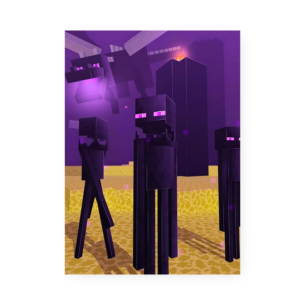 Quadro Decorativo Minecraft Enderman Dragao Minecraft End