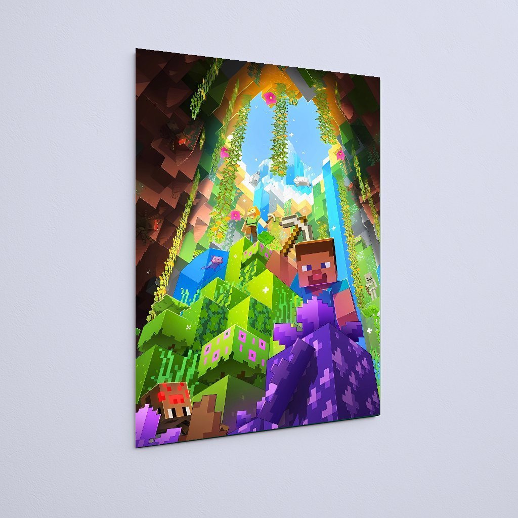 Quadro Decorativo Minecraft Steve Alex Caverna - Imagem 3