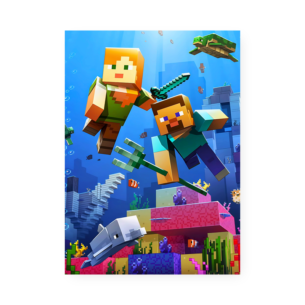 Quadro Decorativo Minecraft Mergulho Mundo Submarino