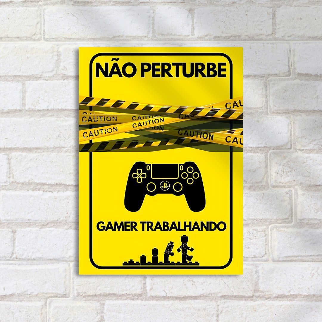 Quadro Decorativo Jogador Nao Perturbe Trabalhando - Imagem 2