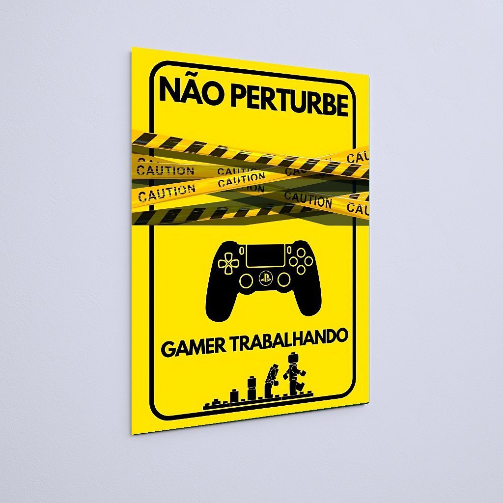 Quadro Decorativo Jogador Nao Perturbe Trabalhando - Imagem 3