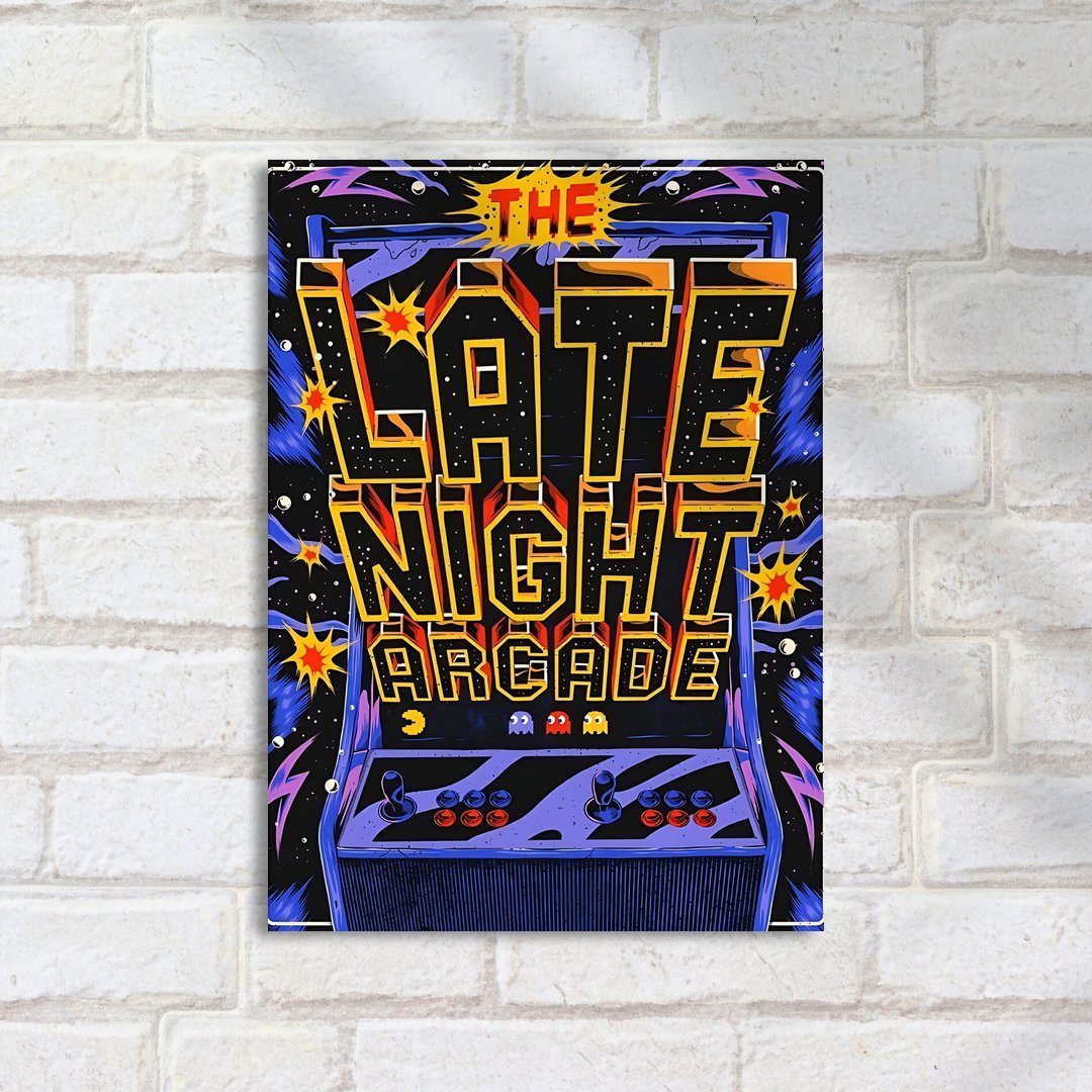 Quadro Decorativo Arcade Noite Pacman - Imagem 2