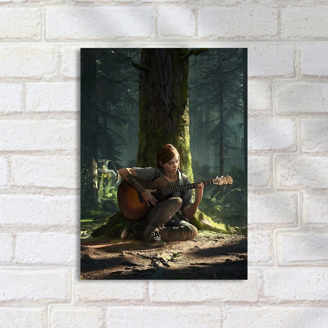 Quadro Decorativo Ellie Tocando Violao Floresta - Imagem 2