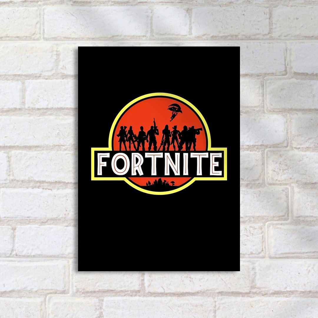 Quadro Decorativo Fortnite Jurassic Park Parodia - Imagem 2