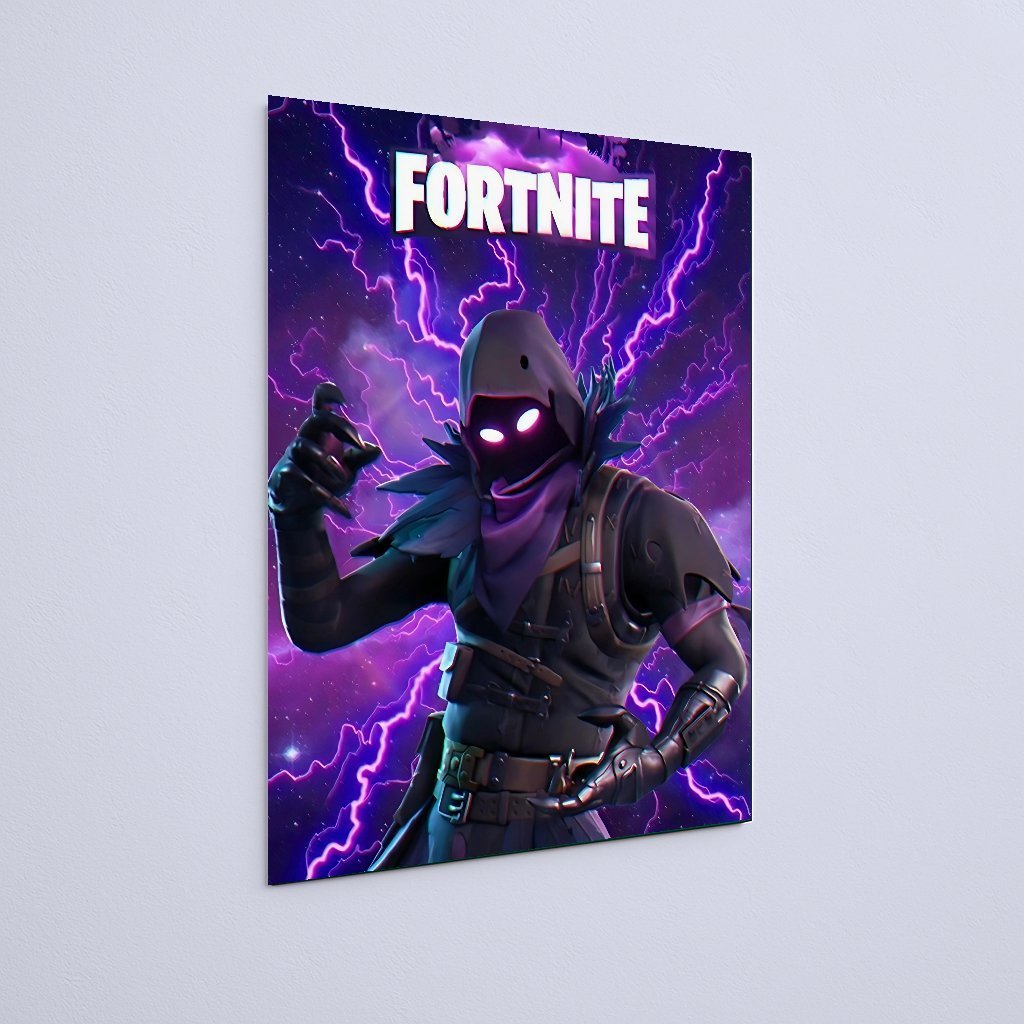 Quadro Decorativo Fortnite Personagem Roxo Raios - Imagem 3