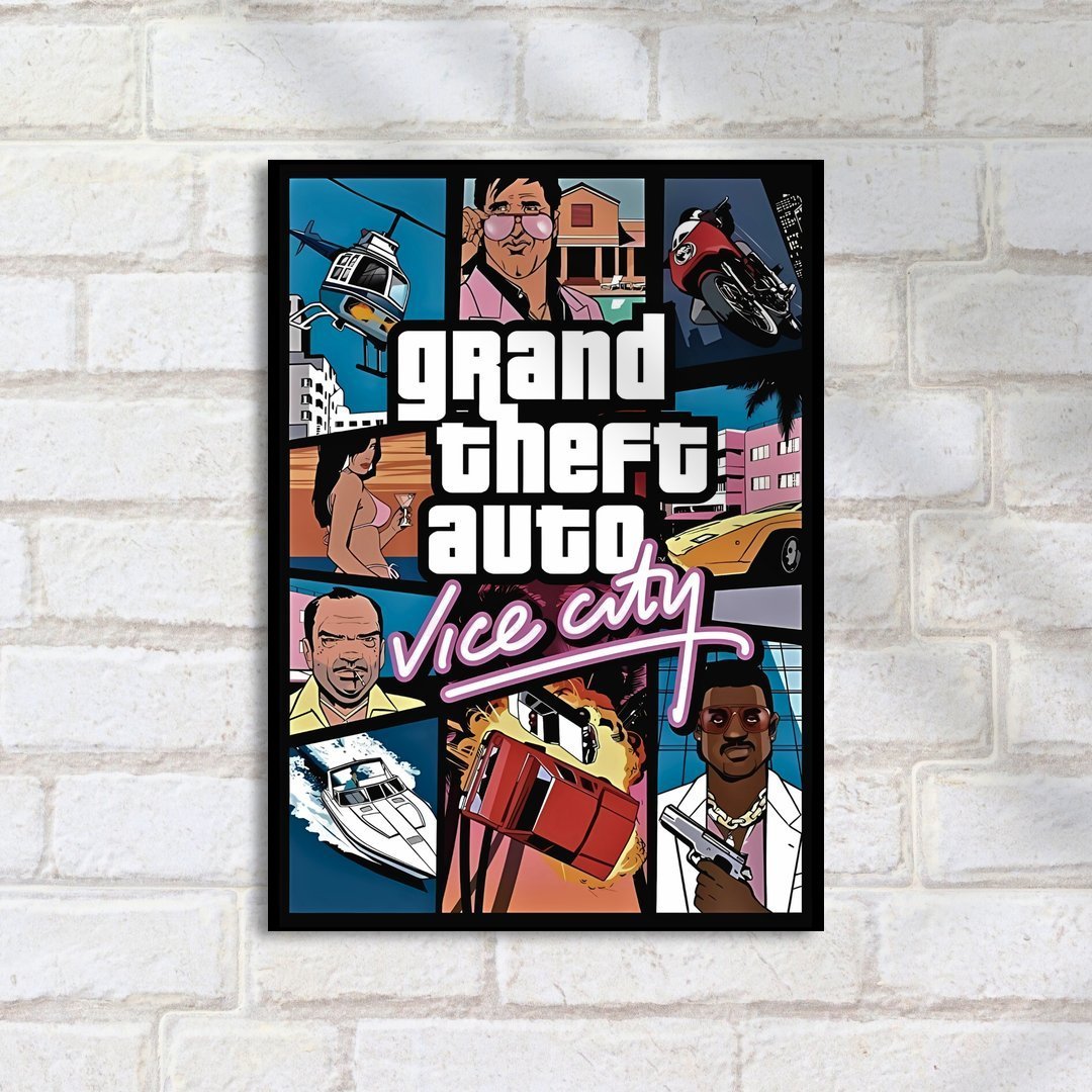 Quadro Decorativo Gta Vice City Cidade - Imagem 2