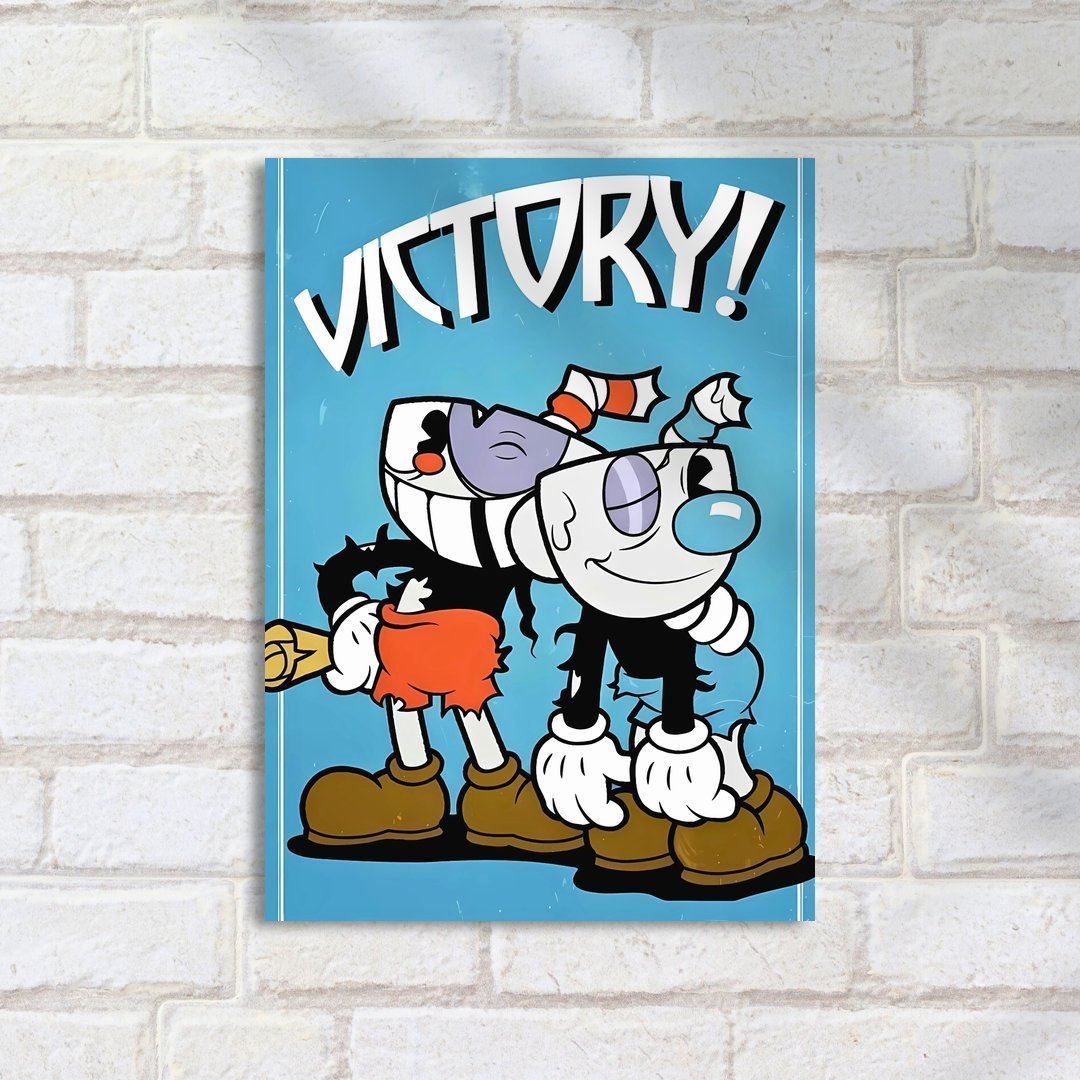 Quadro Decorativo Cuphead Vitoria Sorrindo - Imagem 2