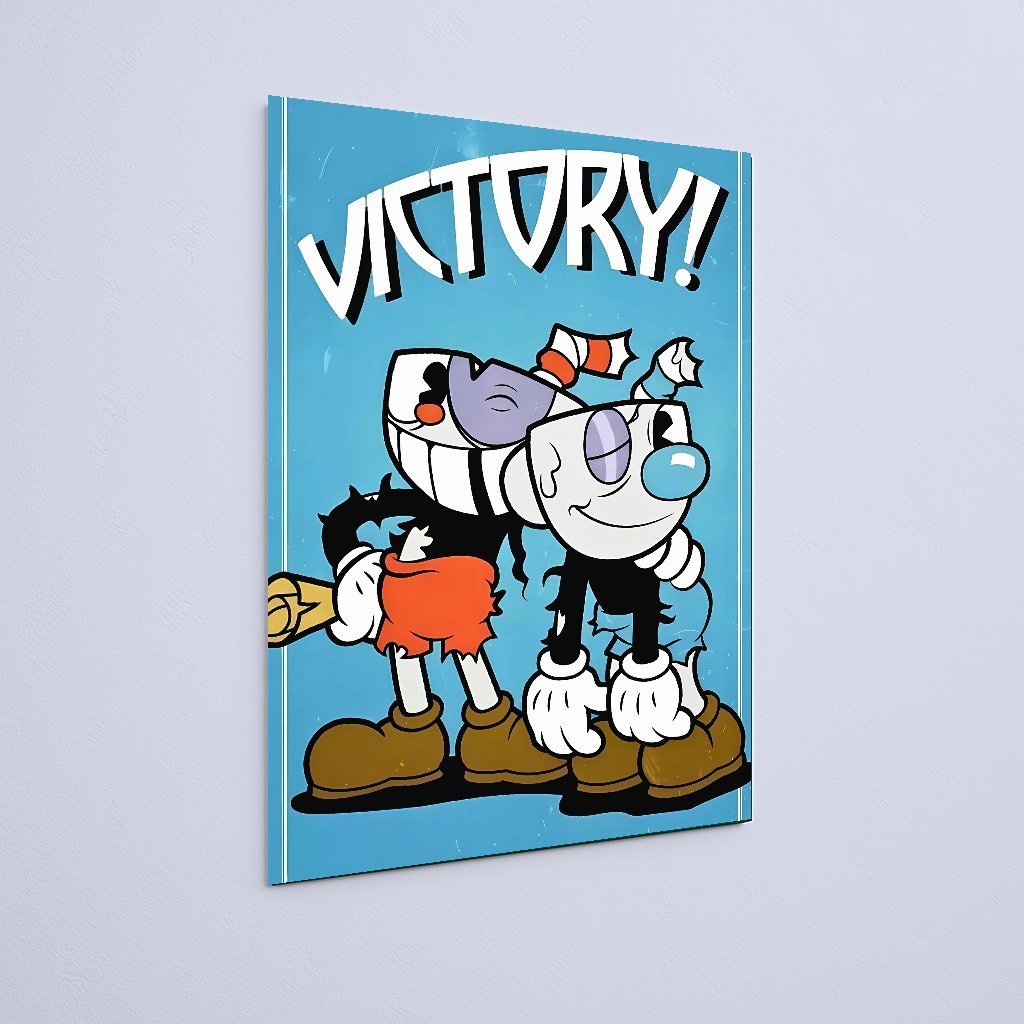 Quadro Decorativo Cuphead Vitoria Sorrindo - Imagem 3