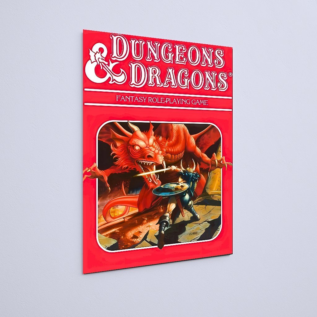 Quadro Decorativo Rpg Dragao Vermelho Guerreiro Escudo - Imagem 3