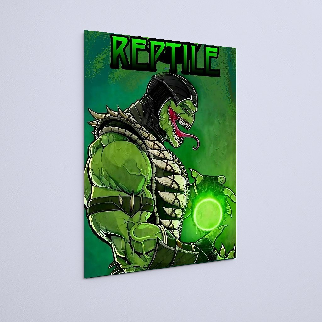 Quadro Decorativo Reptile Personagem Verde Energia - Imagem 3
