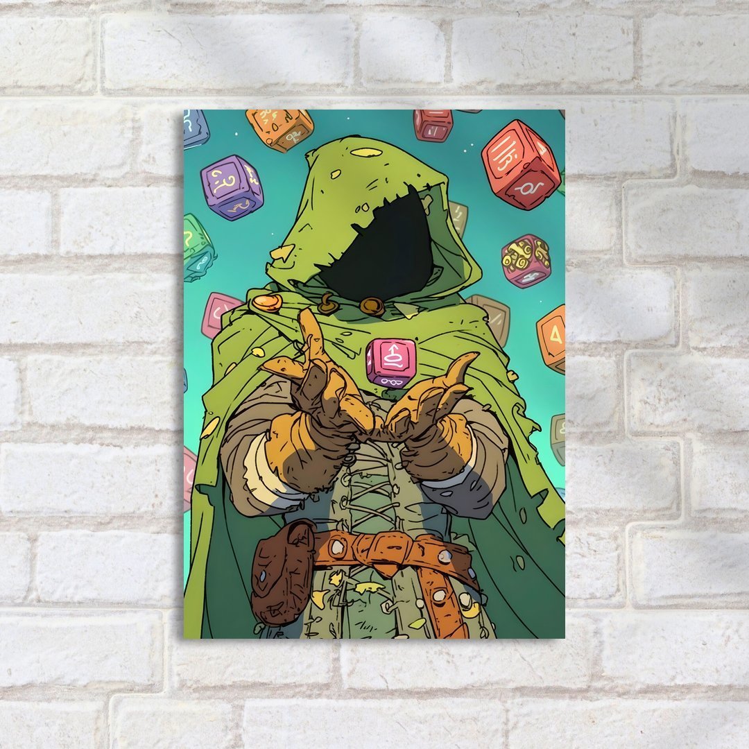Quadro Decorativo Rpg Mago Cubos Flutuantes - Imagem 2