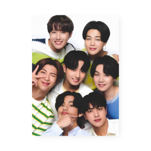 Quadro Decorativo Bts Grupo Sorrindo Colorido Kpop