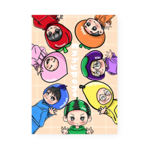 Quadro Decorativo Enhypen Fantasias Frutas Cartoon Kpop