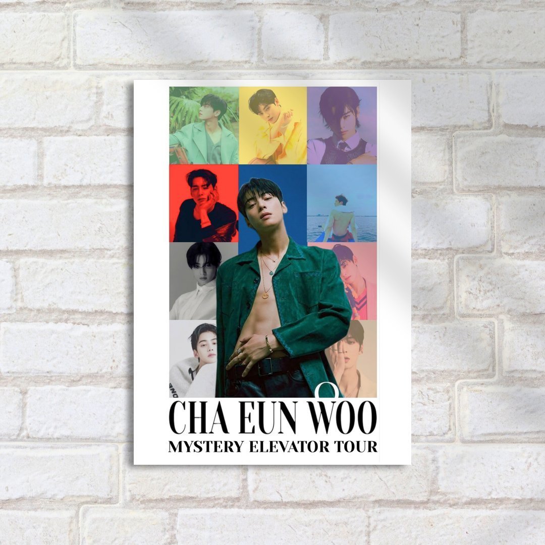 Quadro Decorativo Bts Cha Eun Woo Collage Kpop - Imagem 2