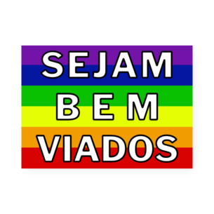 Quadro Decorativo Sejam Bem Viados Arcoiris