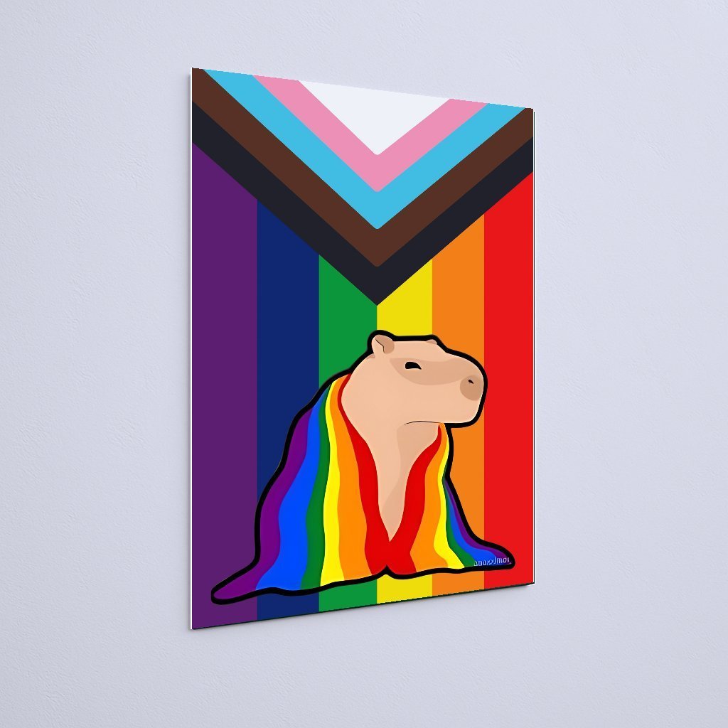 Quadro Decorativo Capivara Bandeira Lgbt - Imagem 3