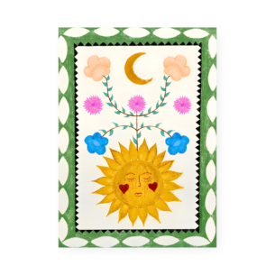 Quadro Decorativo Fonte Folk Sol Lua