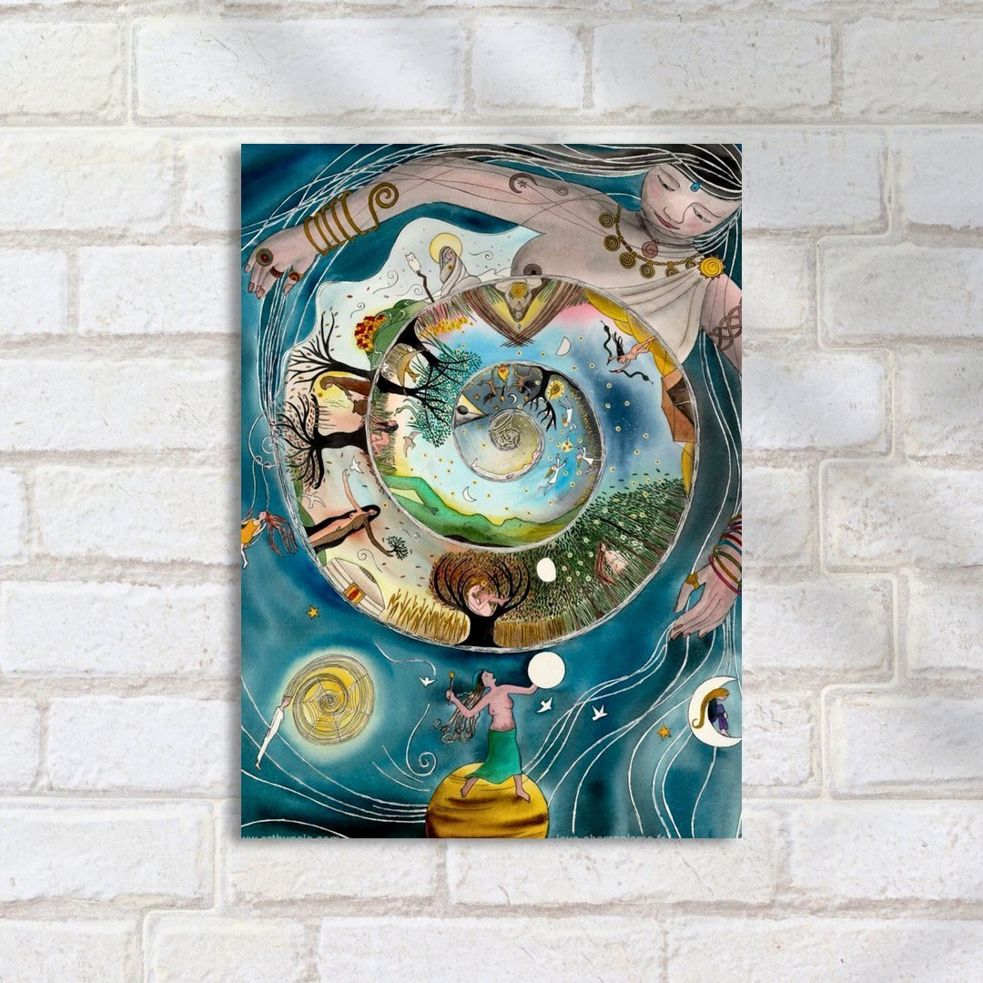 Quadro Decorativo Mulher Cosmos Espiral Arte - Imagem 2