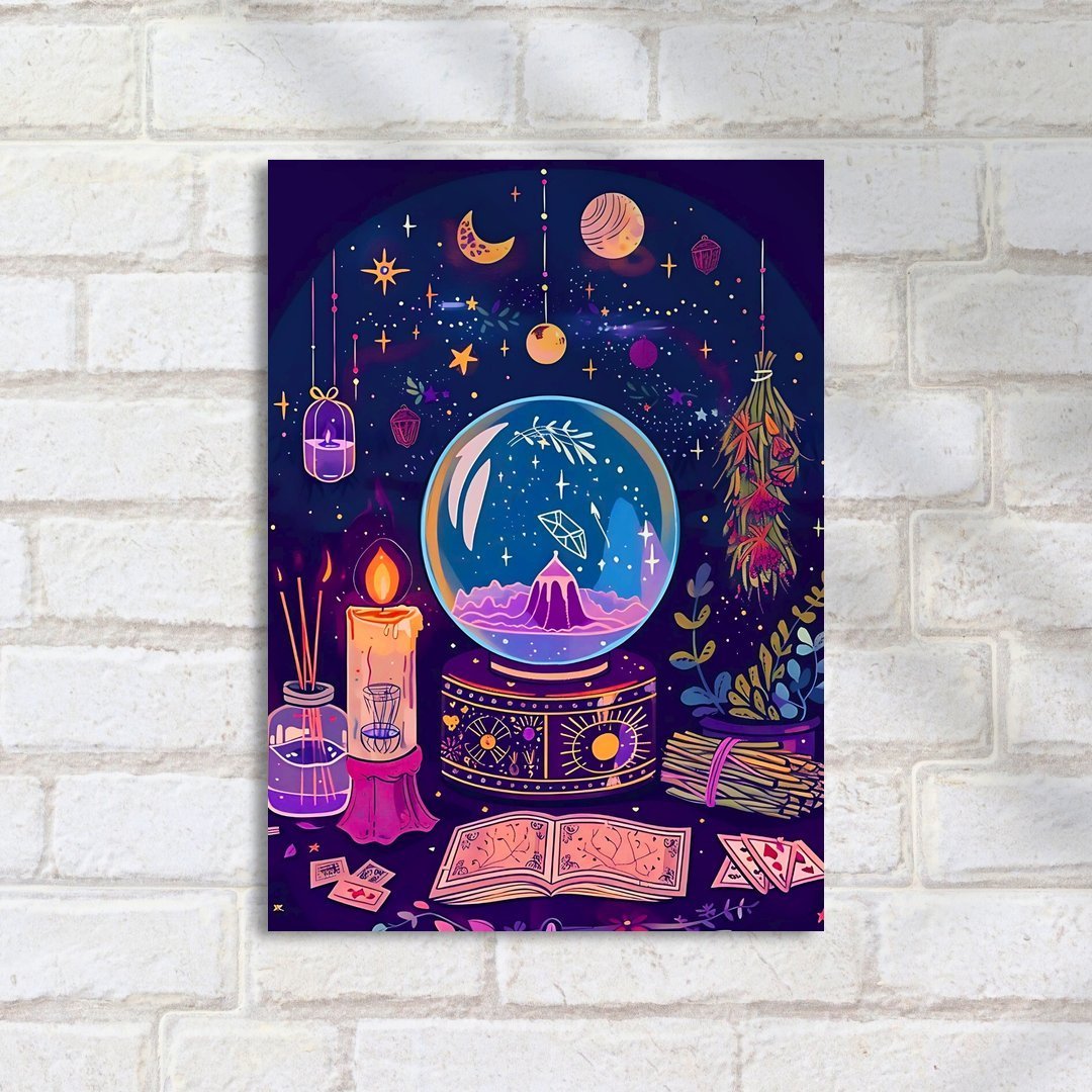 Quadro Decorativo Bola Cristal Mistica Cosmos - Imagem 2