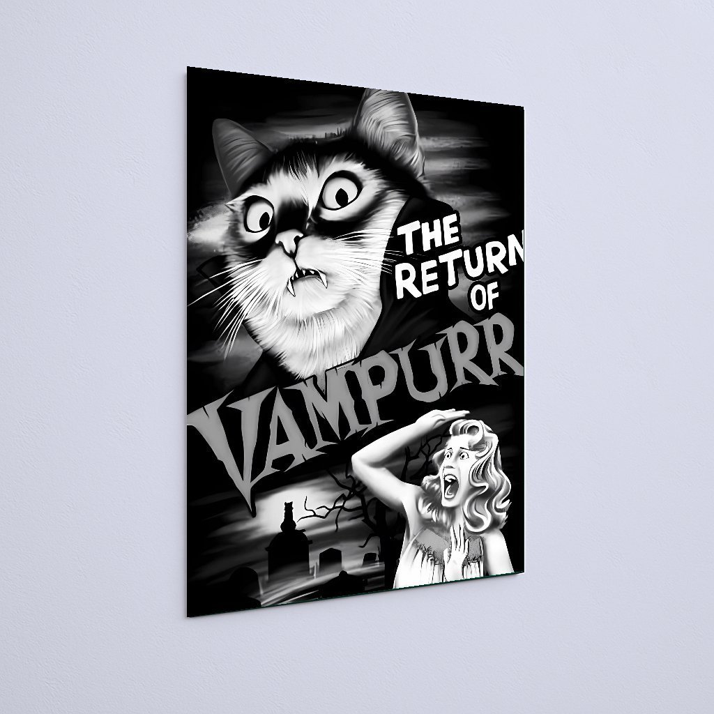 Quadro Decorativo Gato Vampiro Assustador Poster - Imagem 3