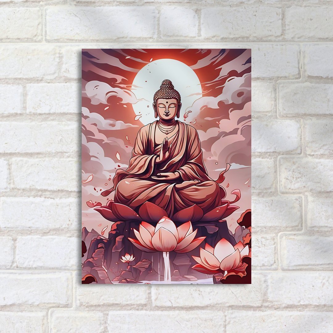 Quadro Decorativo Buda Flor De Lotus - Imagem 2